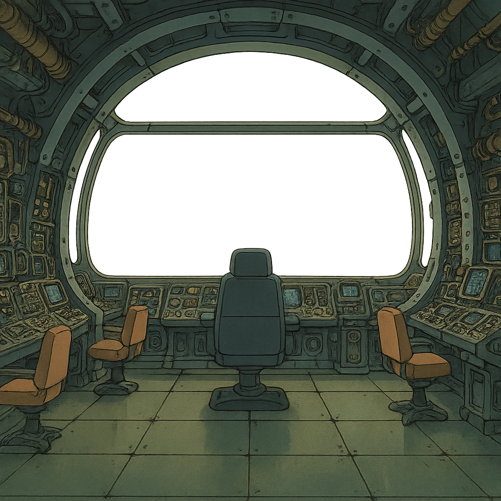 a sophisticated starcruiser command deck viewing port, the viewscreen is alpha-transparent emoji