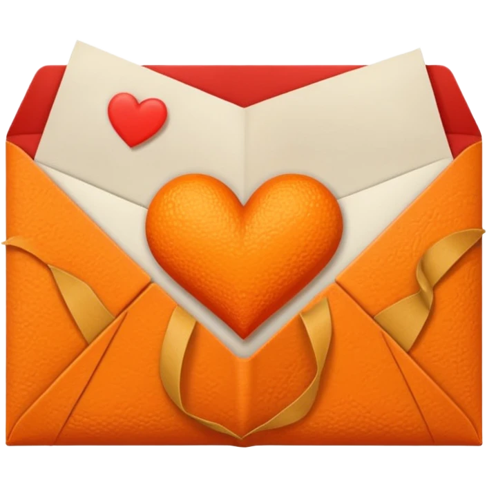 Orange love letter emoji