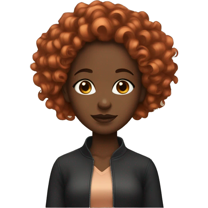 A black girl with tight copper curls emoji