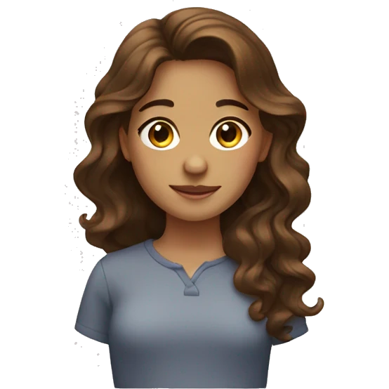 wavy brown hair girl emoji