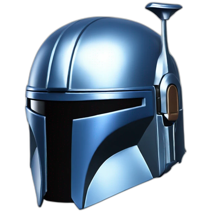 mandalorian helmet silver blue emoji