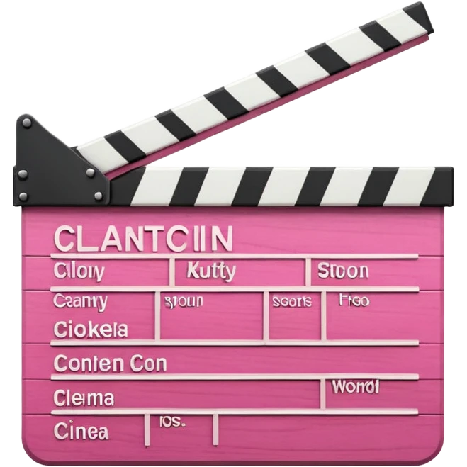 Pink cinema clapboard emoji