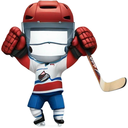 Hockey player celebrates emoji