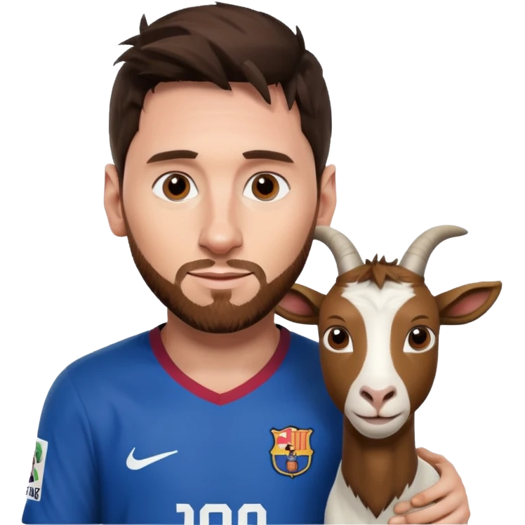 Lionel Messi avec une chèvre  emoji