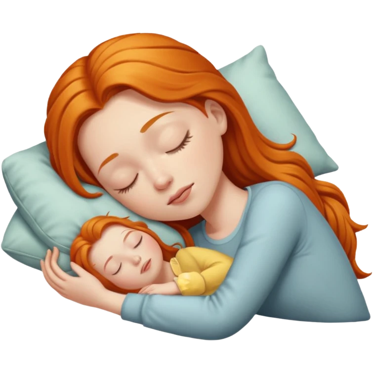 Ginger white girl sleeping emoji