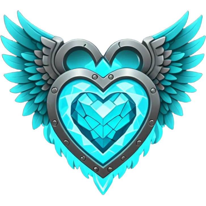 Dark Cyan Winged heart with minecraft warden soul emoji