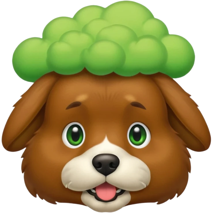 Brown Dog with green cloud in mouth emoji