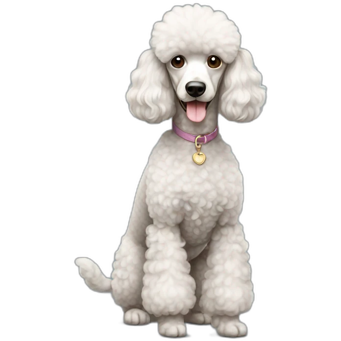 Dog Standart Poodle full body emoji