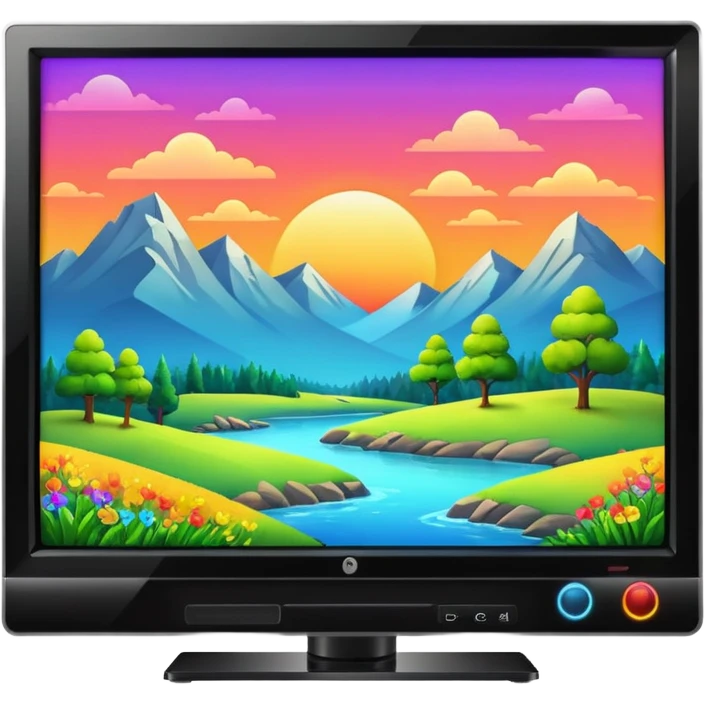 flat-screen television glowing screen emoji