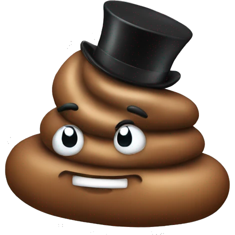 Poop with top hat emoji