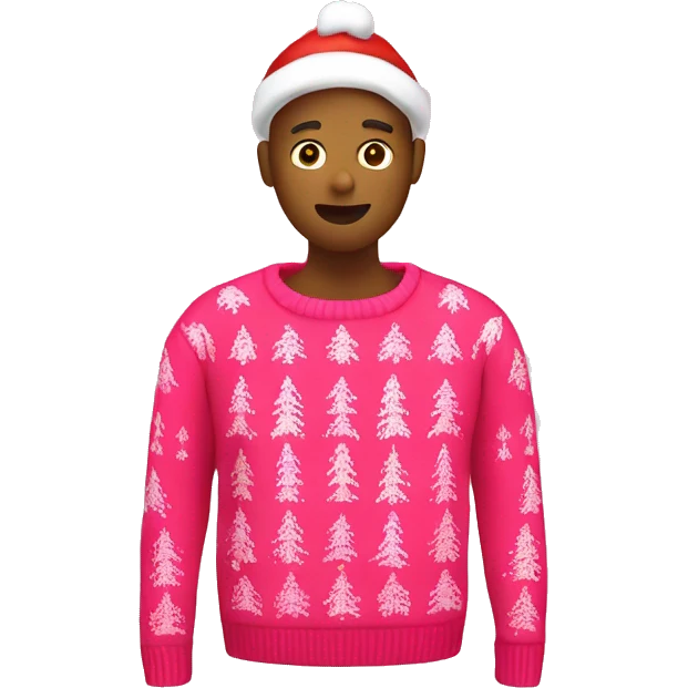 Pink and red christmas sweater emoji