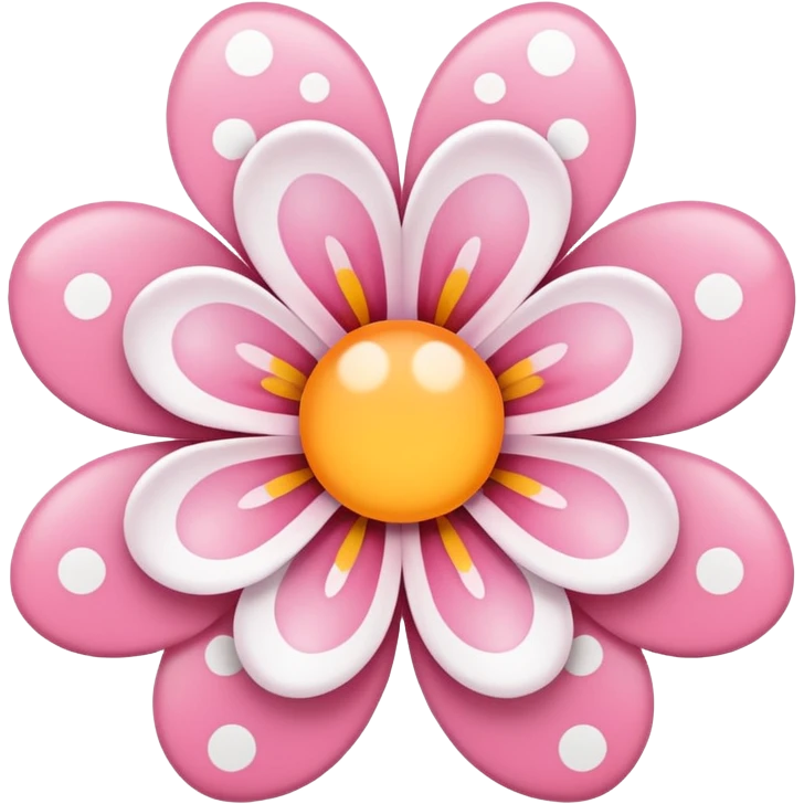 white sakura with a polka dot pattern emoji
