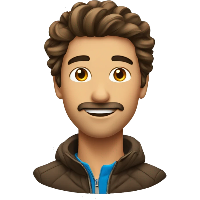 Homme cheveux brun fesant du ski emoji