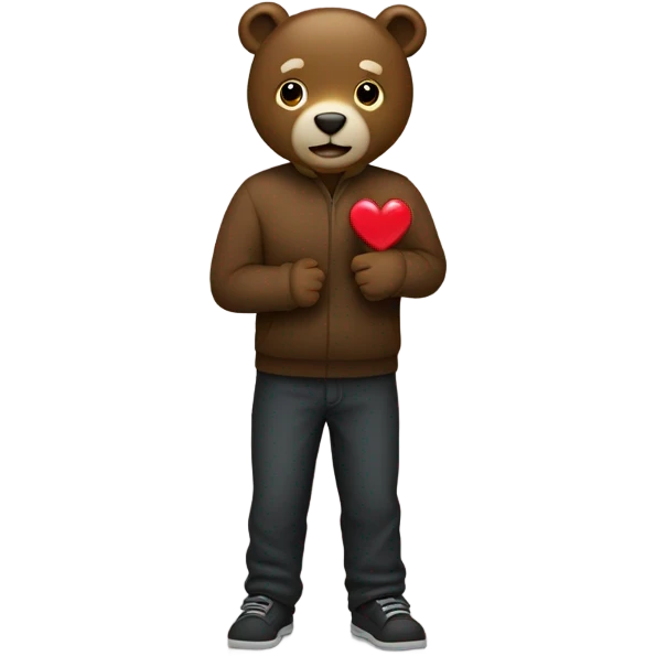 Oso con corazon negro emoji