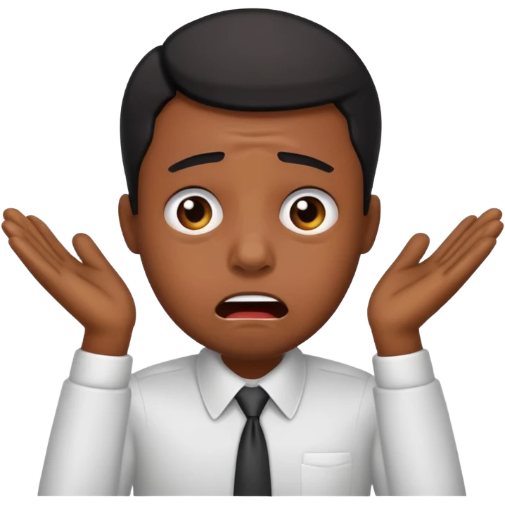 Black office employee panic emoji