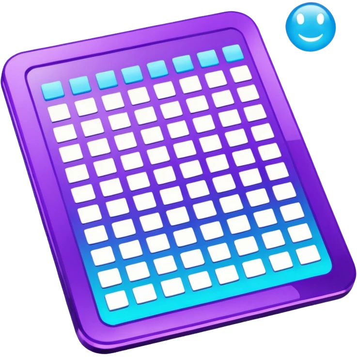 Glitter Purple and Cian spreadsheet emoji