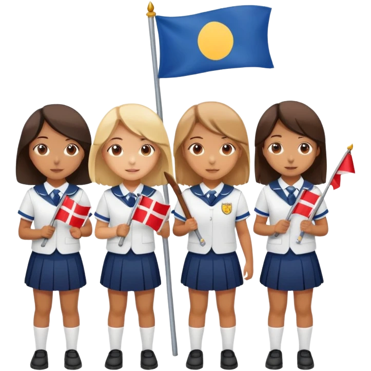 Escolta de escuela niñas bandera  emoji