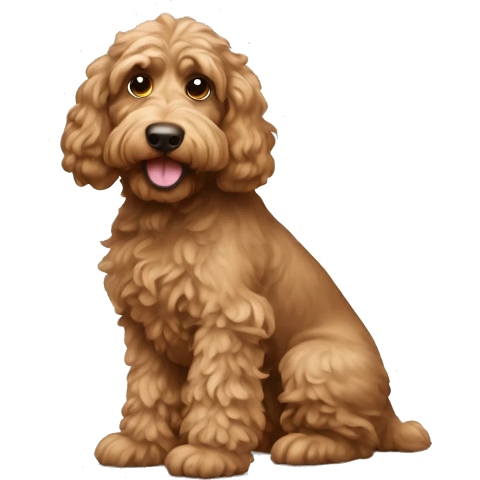 Light brown cockapoo pooping emoji