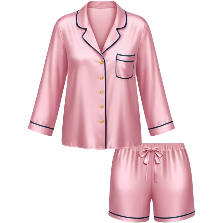 Light pink silk pyjamas set emoji