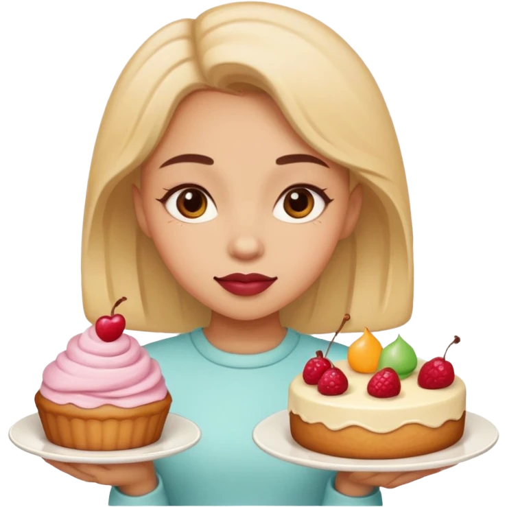 de una chica con postres emoji