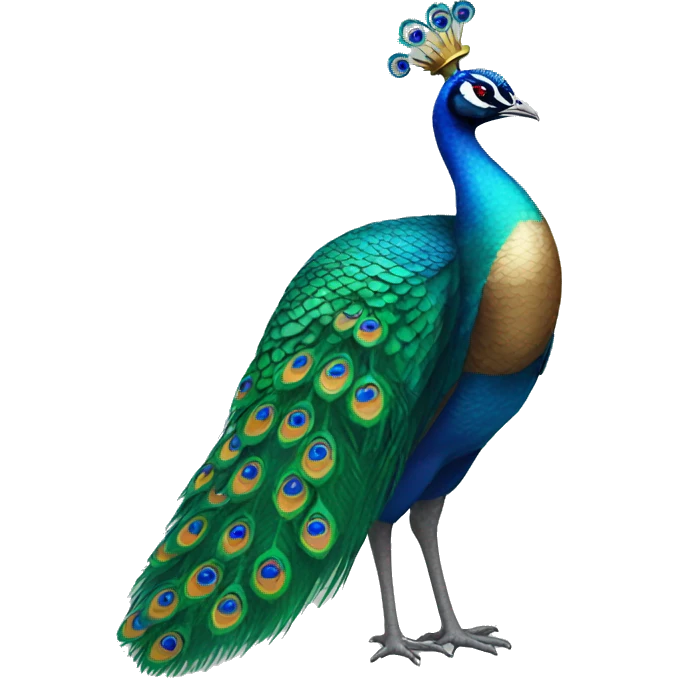 peacock wearing a crown emoji
