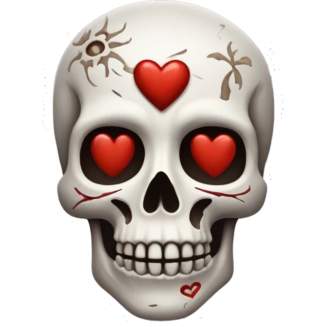 Calavera con corazón astethic  emoji
