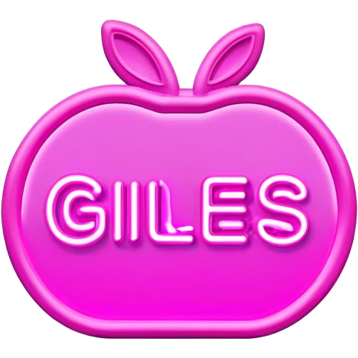 Pink neon sign with the word Giles emoji