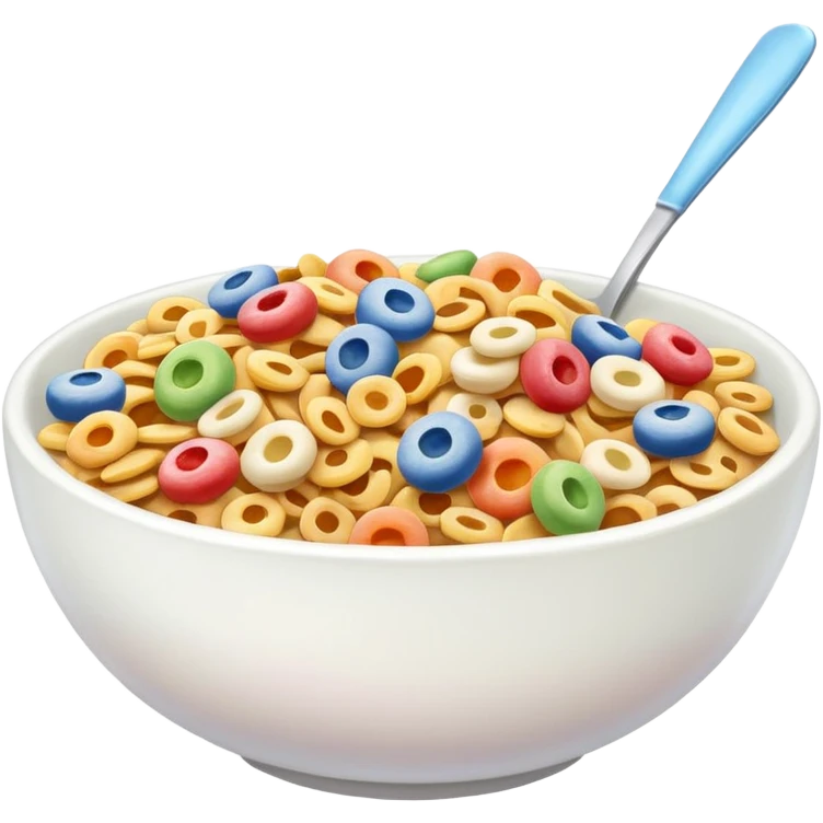 a bowl of cereal with milk, simple, clear emoji