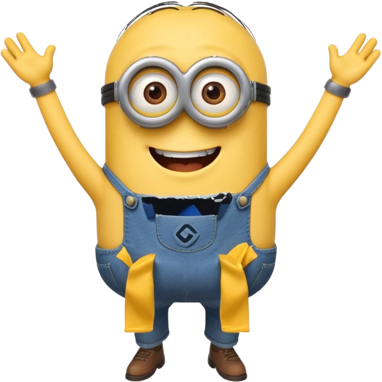A yellow minion with his pants falling down and his butt crack showing emoji