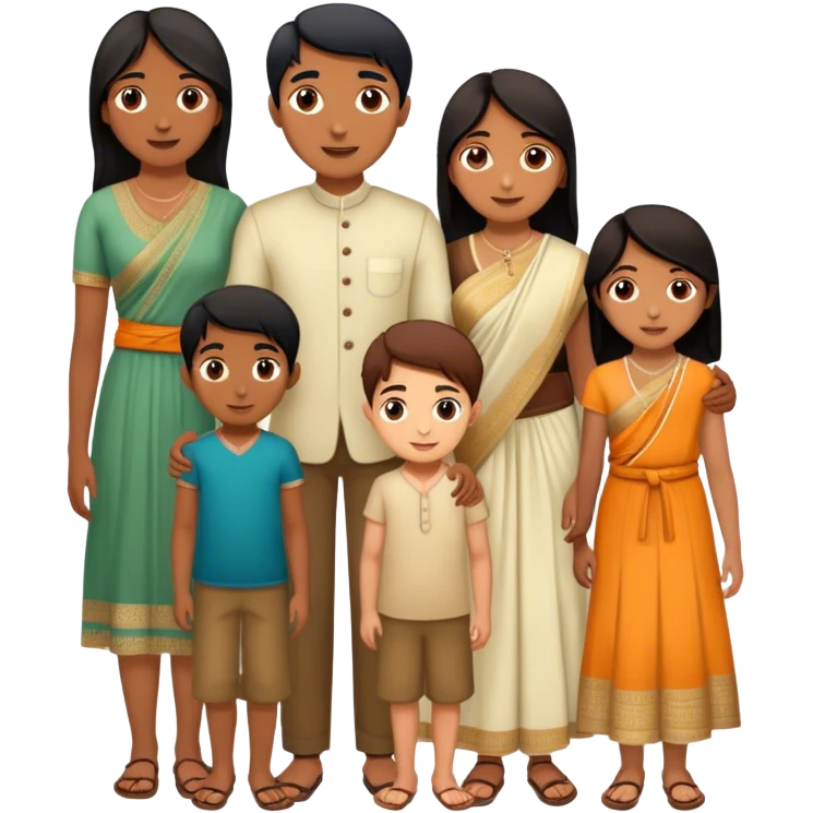 Family of 5 which are indians that are slightly white washed except for the dad    with 2 elder sister, 17 and 14,and a younger brother, 10 emoji