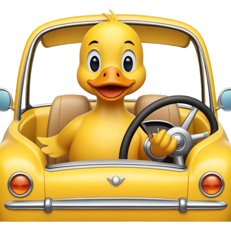 Duck in car emoji
