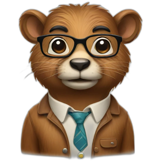nerd beaver emoji