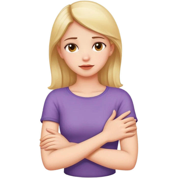 arms crossed holding neck girl emoji