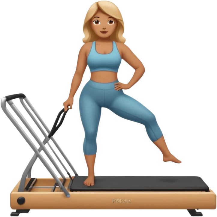 Curvy girl on a reformer Pilates machine.  emoji
