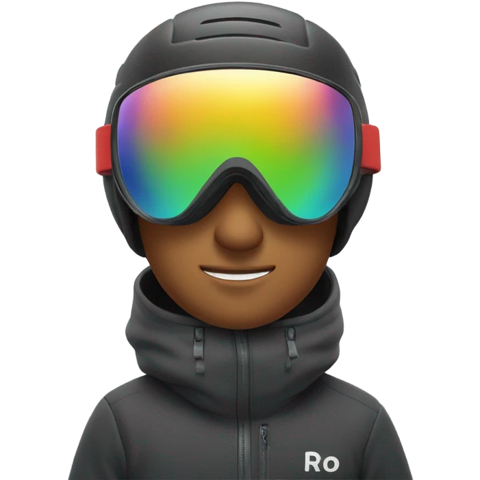 Snow boarding goggles with hand emoji