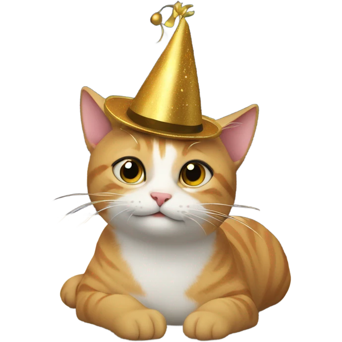 Cat in New Year’s hat emoji
