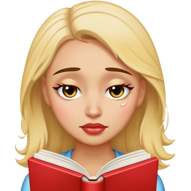 crying woman reading a romance book emoji