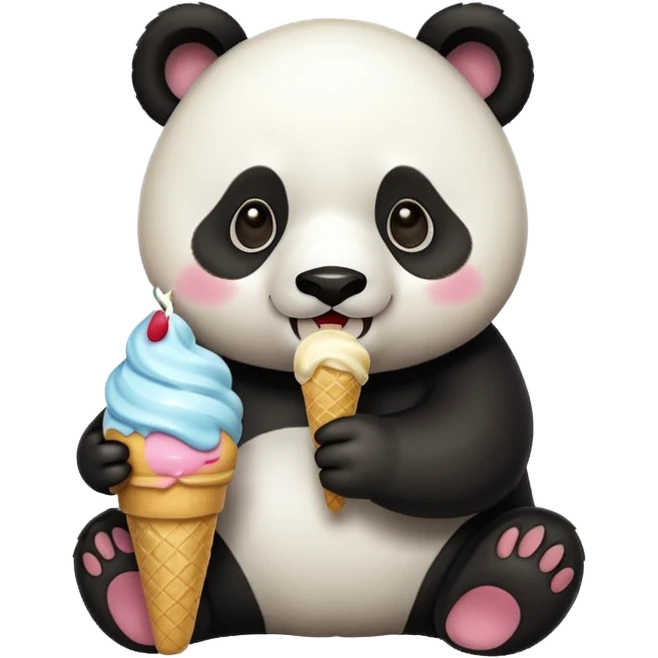 Panda eating ice cream emoji