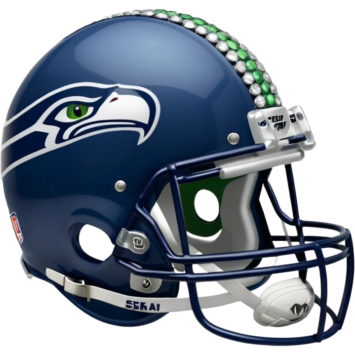 NFL Seahawks logo helmut with diamond bling  emoji