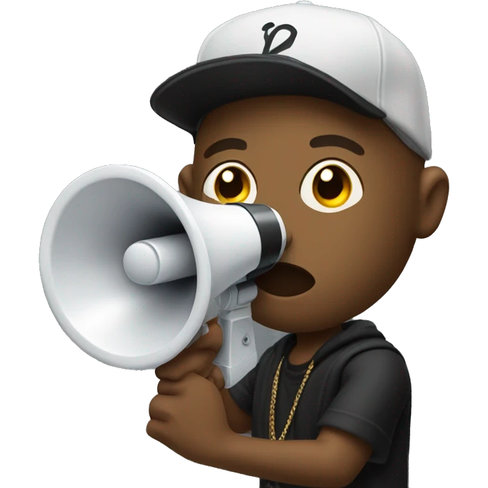 rapper with a megaphone emoji