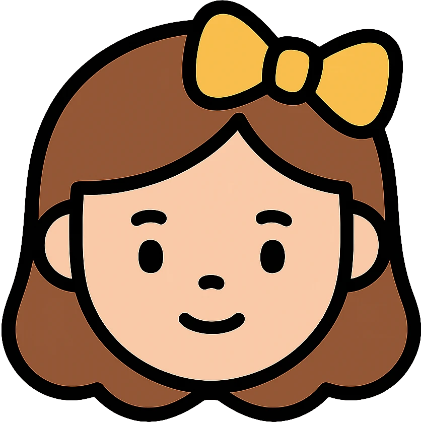 Simple girl face with hair bow emoji