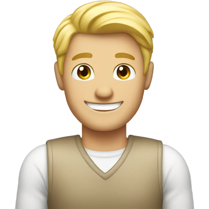 smiling blonde man portrait doing thumbs up emoji