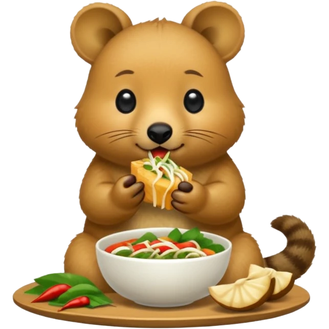 quokka eating vietnam food emoji