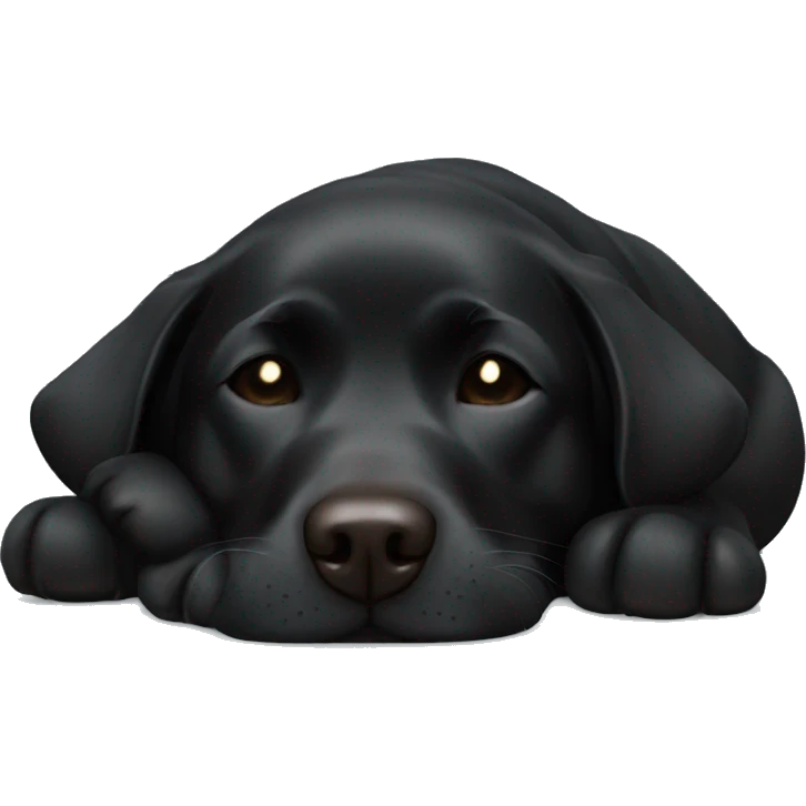 Black Labrador asleep  emoji