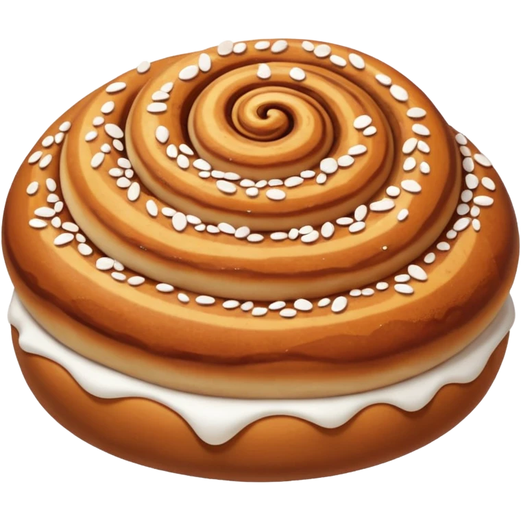 cinnemon bun with a lots white sugar pebbles on top emoji