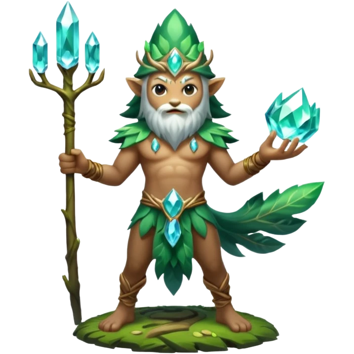 forest spirit power stance crystal energy rising emoji