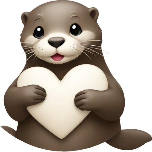 otter making a white heart emoji