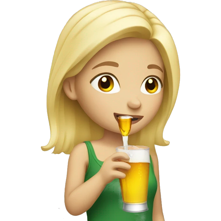 blonde girl drinking  emoji