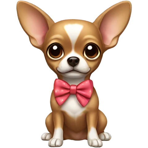 Brown chihuahua with bow  emoji