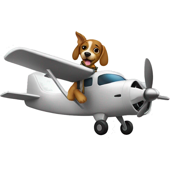 Airplane with dog as pilot emoji